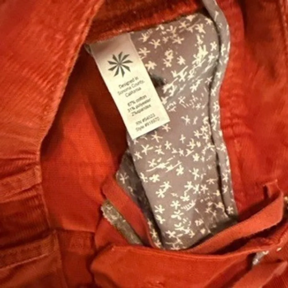 NWT Athleta Corduroy Mini Skirt Burnt Orange Size 4 Preppy Retro‎ 70's